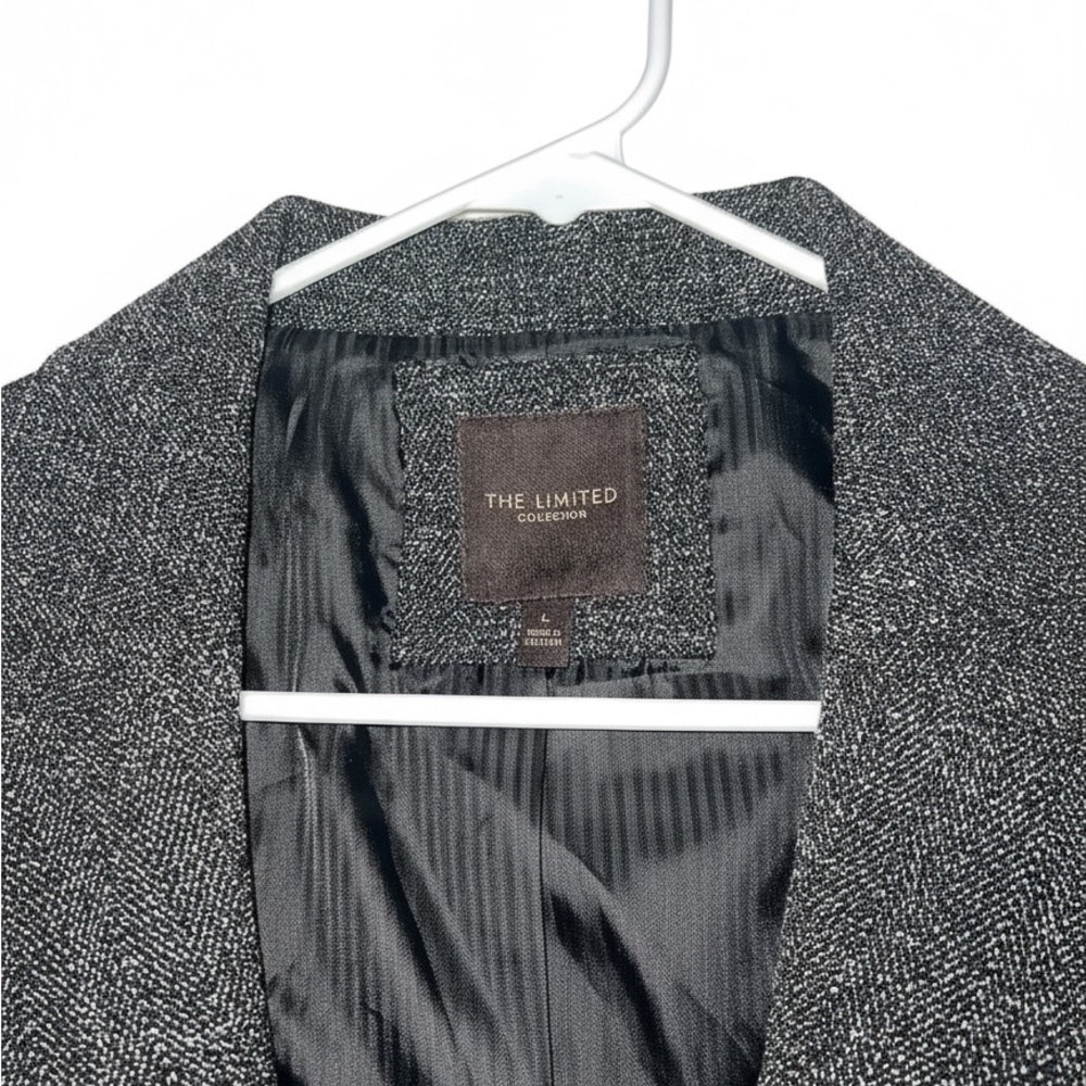 The Limited Collection Black & Gray Tweed 3/4 Sleeve Tailored Blazer - Picture 3 of 4